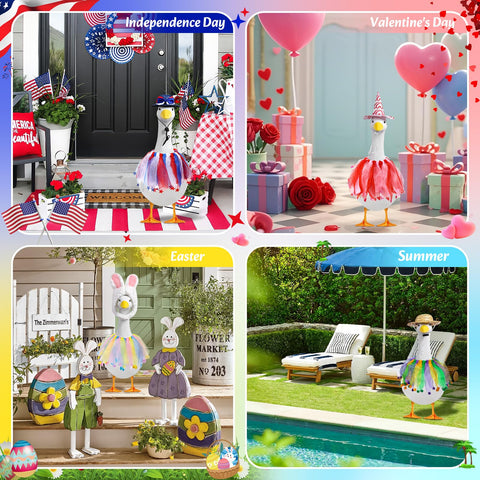 Kanmeii 23-inch porch goose summer outfit keeps decor lively year-round