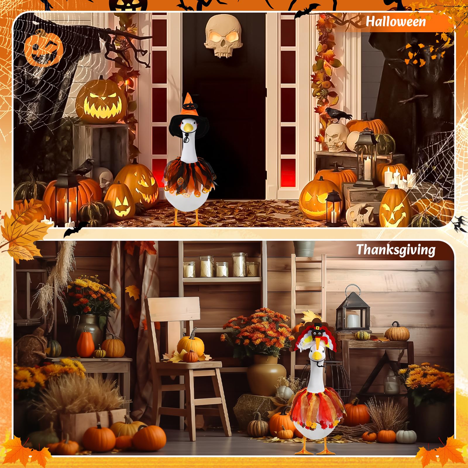 Kanmeii 23-inch porch goose Valentine’s outfit adds romantic garden flair