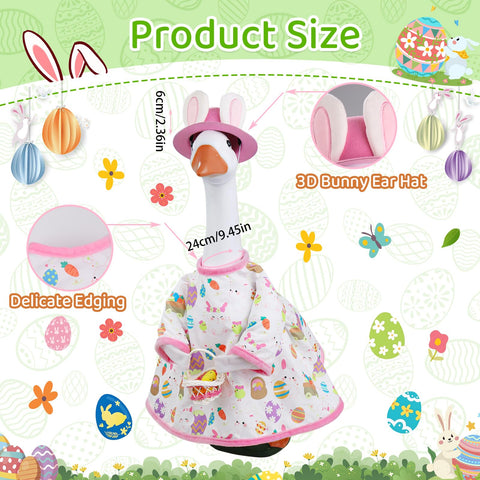 Kanmeii pink printed dress for Easter goose, adds bright, playful spring vibes.