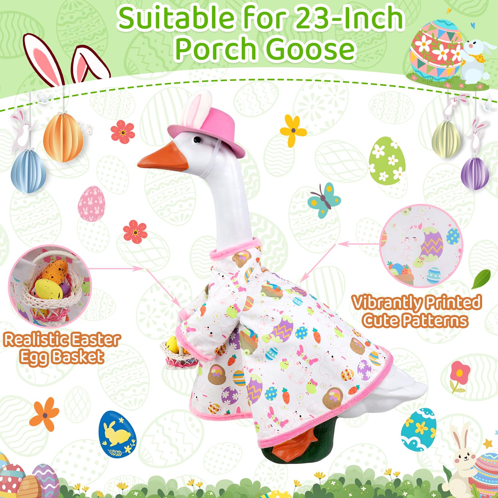 Kanmeii rabbit-ear top hat, charming accessory for festive lawn displays.