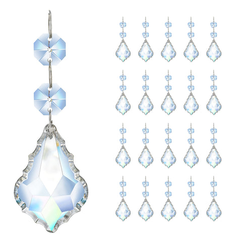 Kanpura clear maple leaf prism 50mm brightens chandeliers with sparkling reflections.