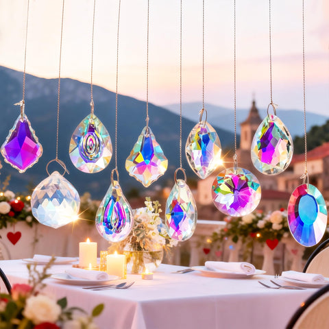 Kanpura rainbow window prisms create vivid light displays.