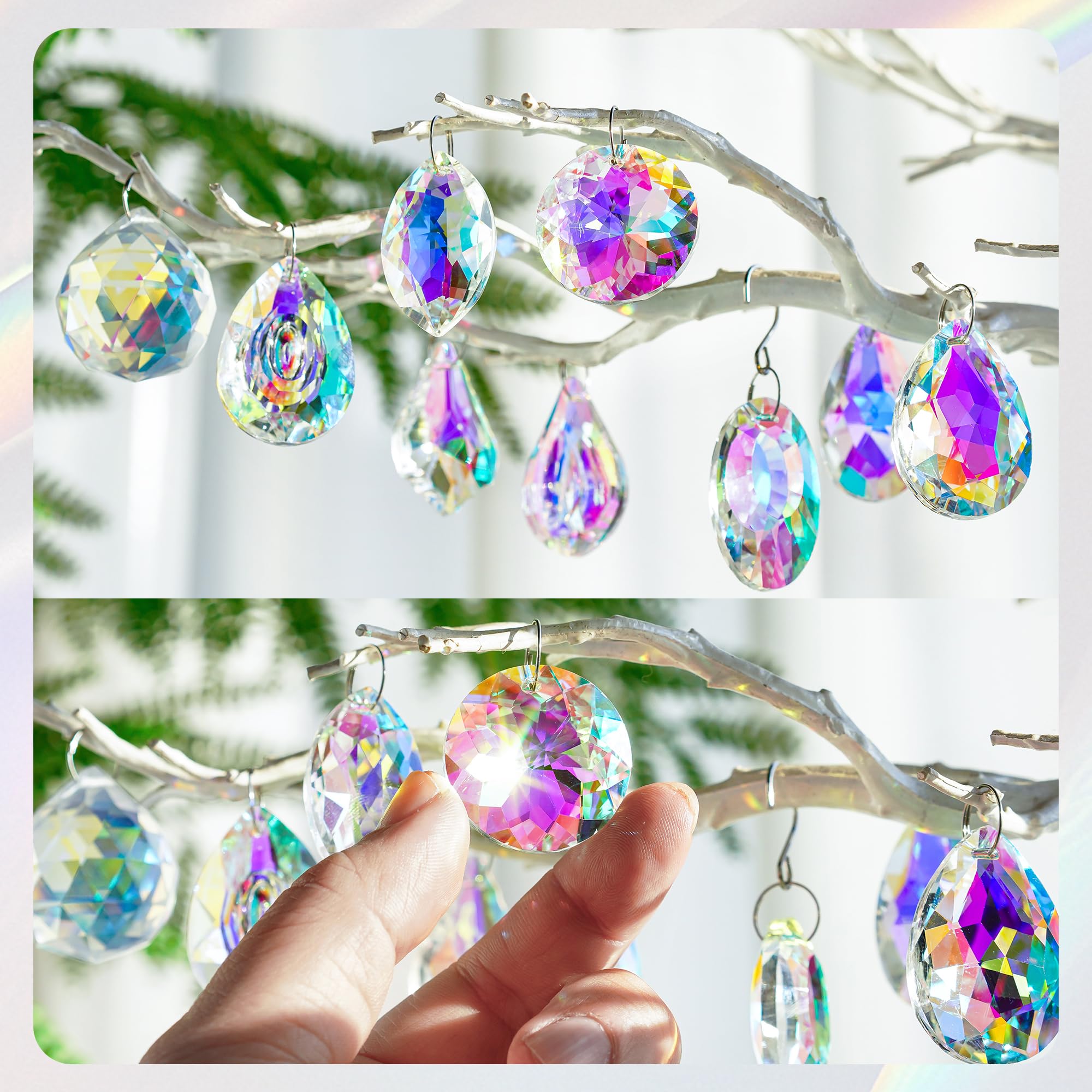 Kanpura colorful prism beads for DIY decor projects.