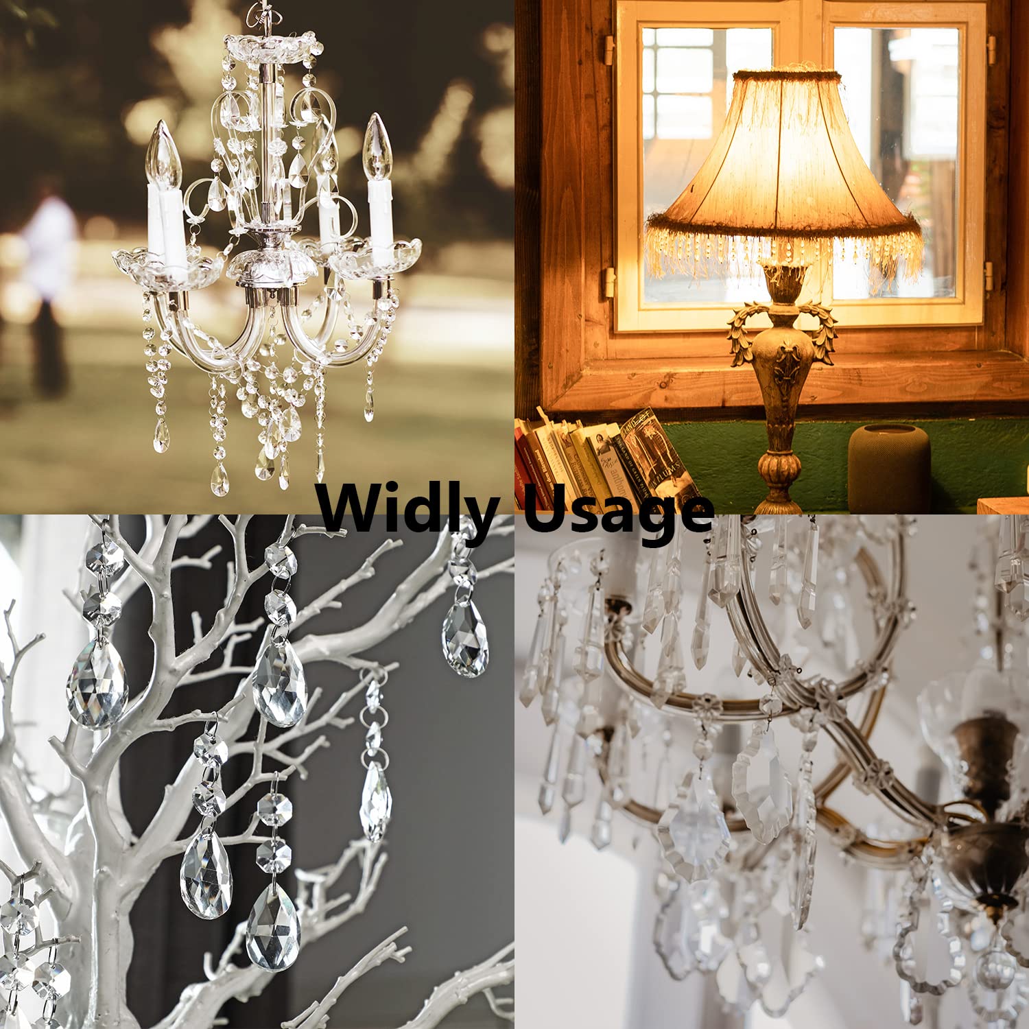 Kanpura crystal prism assembly for chandeliers and decorative displays.