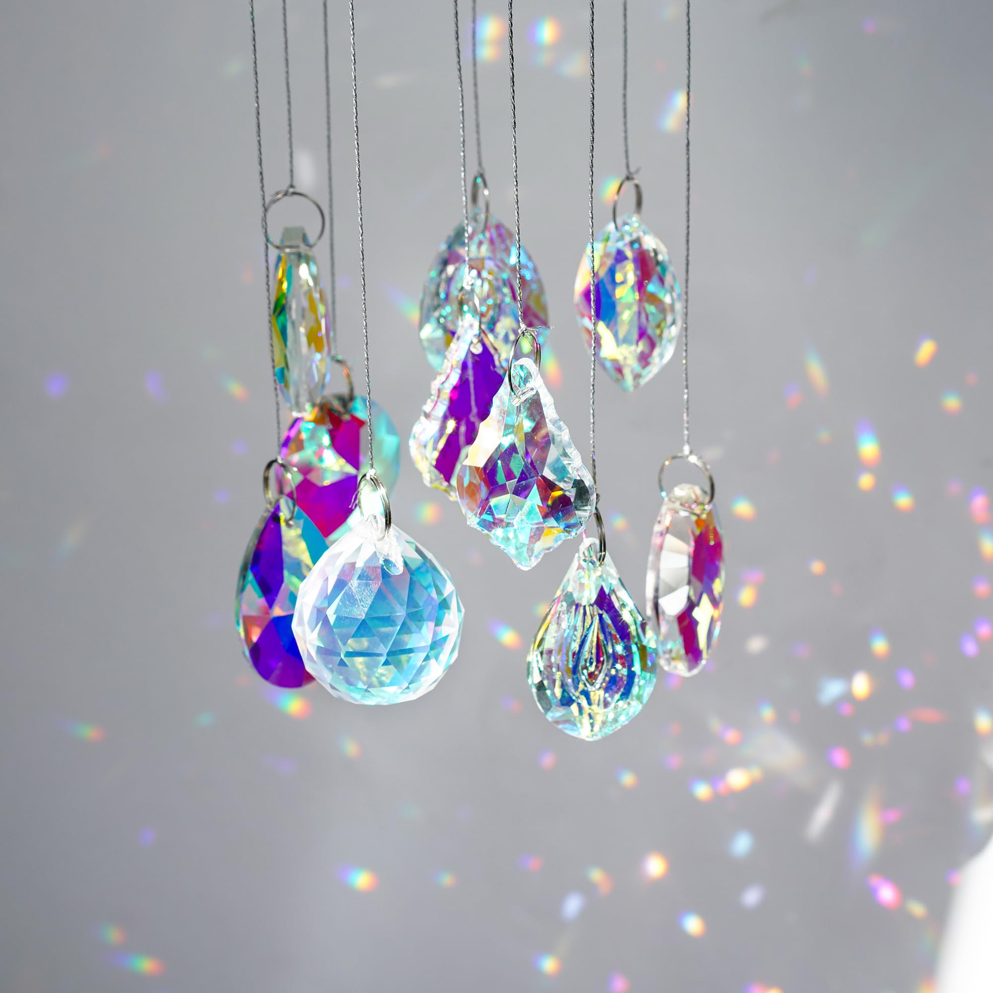 Kanpura crystal prisms for chandeliers add sparkle when hung.