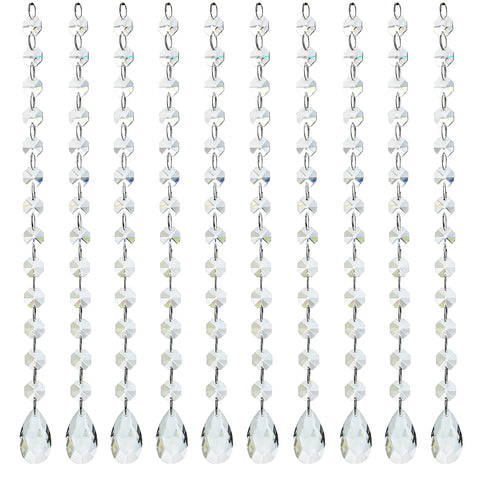 KANPURA teardrop crystal 38mm pendant creates brilliant rainbow reflections for chandeliers.