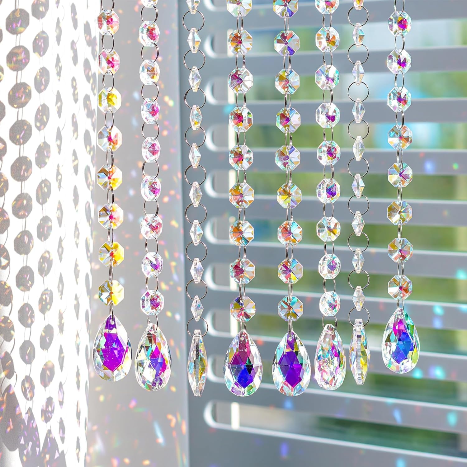KANPURA teardrop crystals pair with stainless hardware for quick, secure hanging and long-lasting sparkle