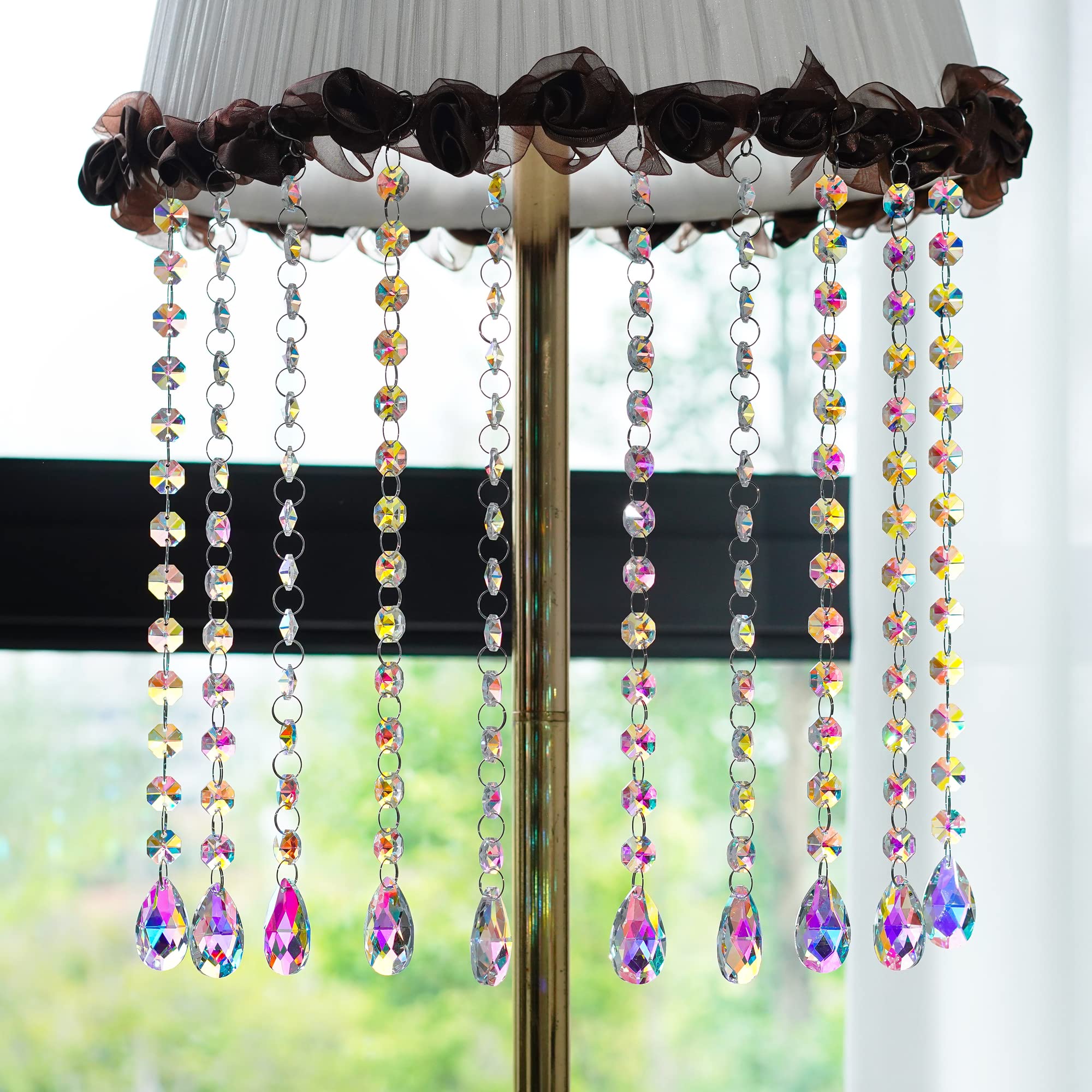 KANPURA teardrop prisms set adds elegant decor to lamps and sconces with refined sparkle