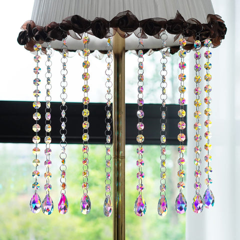 KANPURA teardrop prisms set adds elegant decor to lamps and sconces with refined sparkle