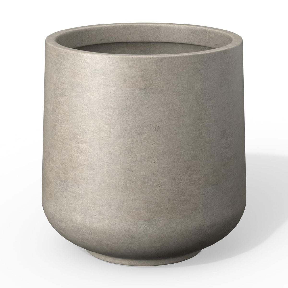 Kante 11.6-inch round concrete planter finish with visible pores for a modern look