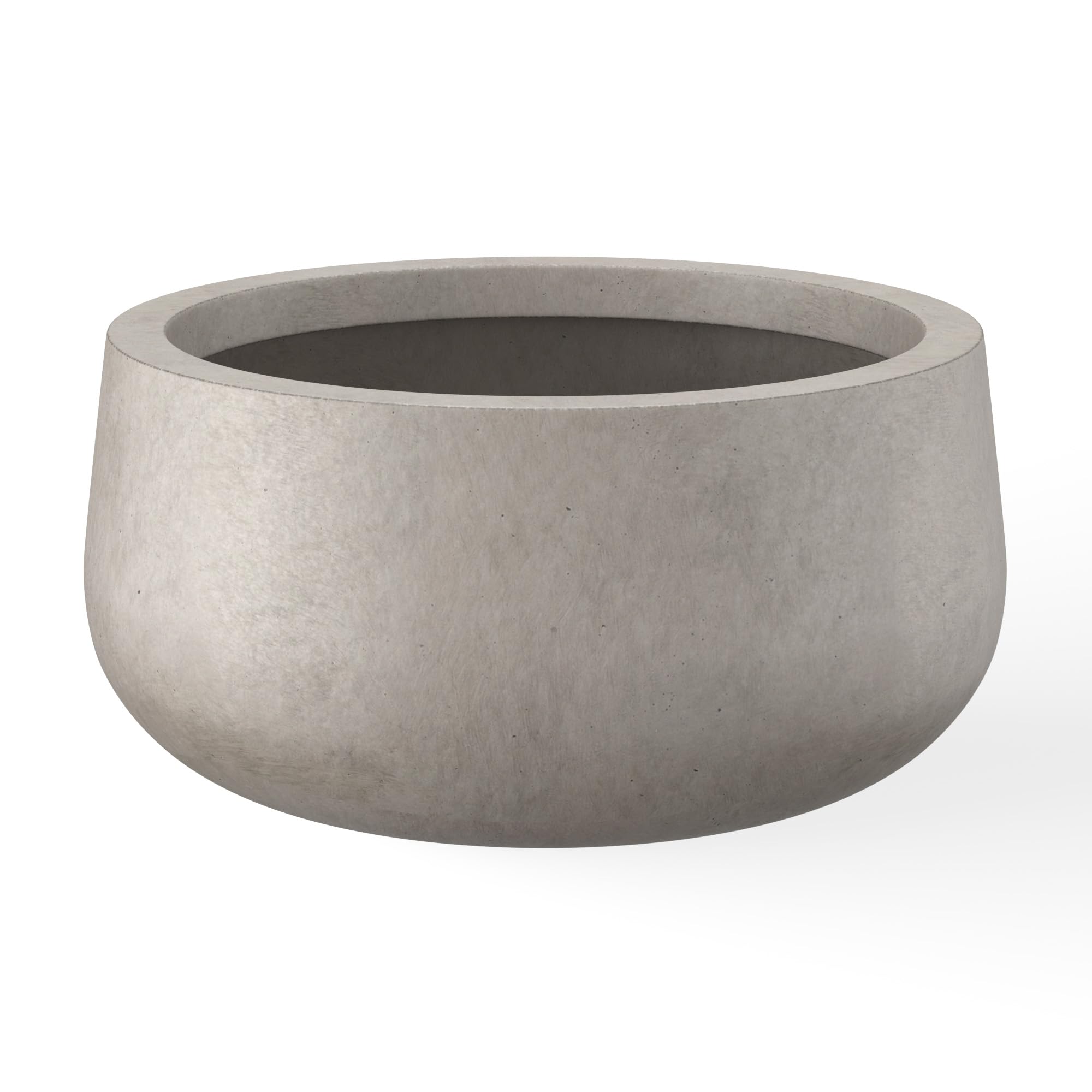 Kante 11.8-inch round concrete planter with drainage holes for easy watering and plant health.