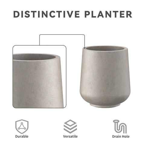 Kante planter with drainage holes, close-up, helps water management for healthy plants.