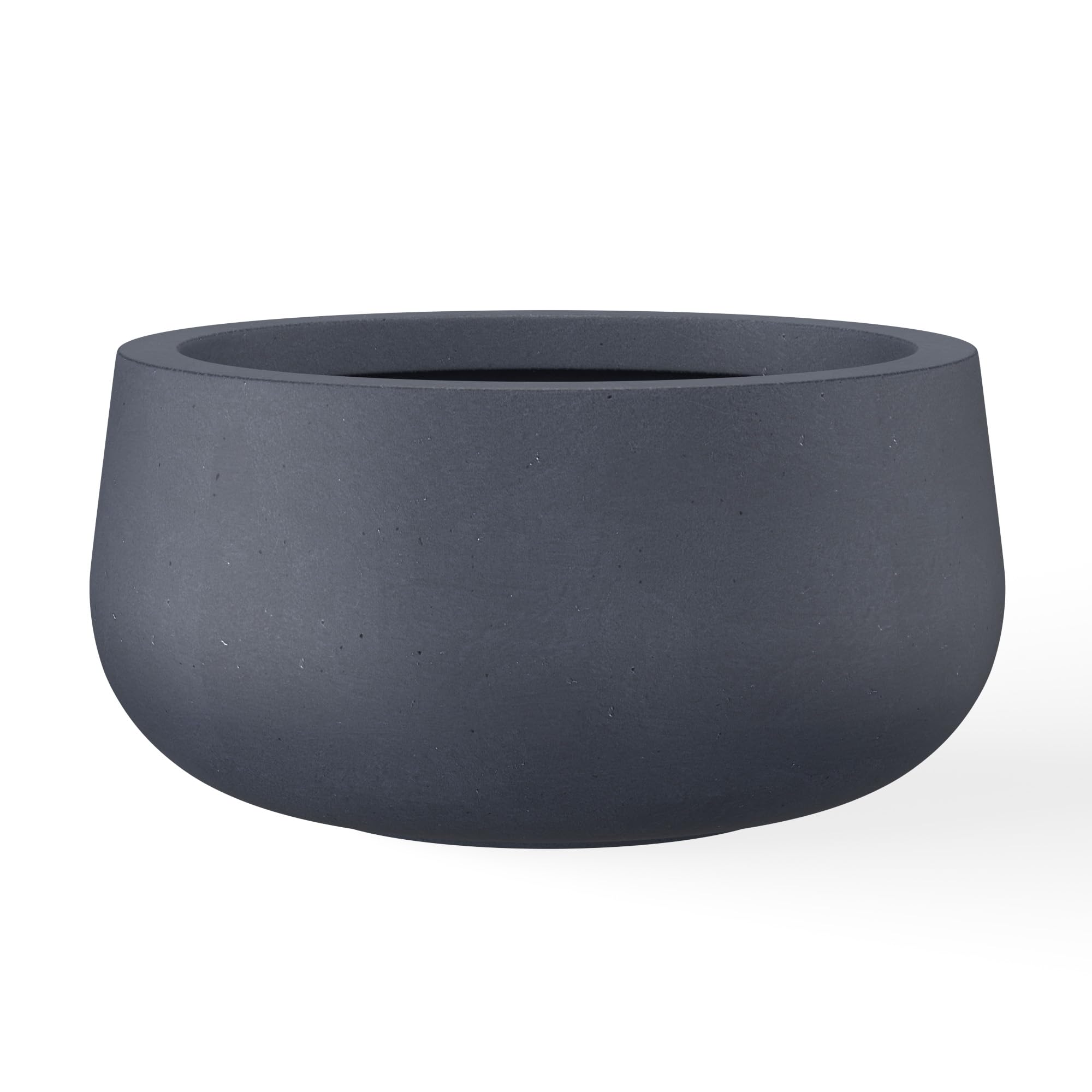 Kante 15-7 inch round planter with drainage hole for easy watering control.