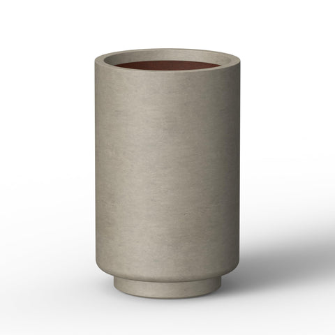 Kante 15-7-inch tall round pedestal concrete planter for indoor and outdoor display