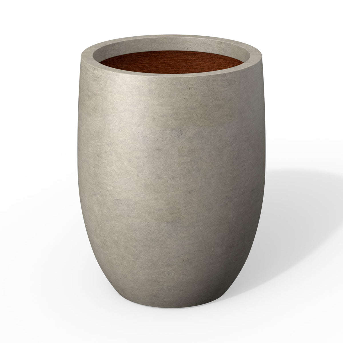 Kante 16.5-inch tall concrete planter for indoor and outdoor use.