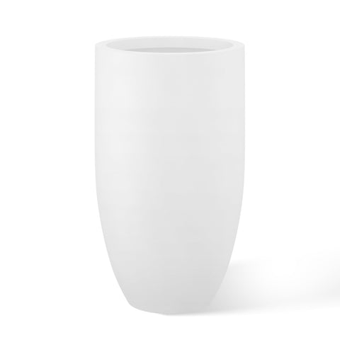 Kante 24-Inch Round Concrete Planter with drainage hole for indoor or outdoor use.