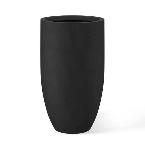 Kante 24-inch round concrete planter texture shows natural pores for an industrial accent in homes