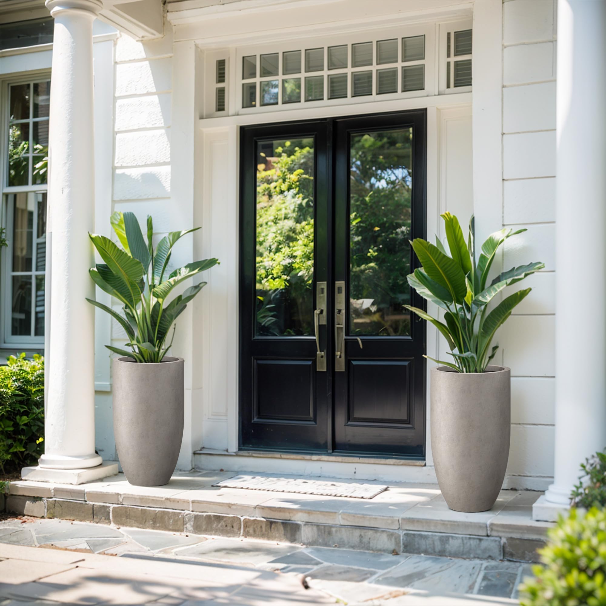 Kante planter includes rubber plug for indoor or outdoor versatility.
