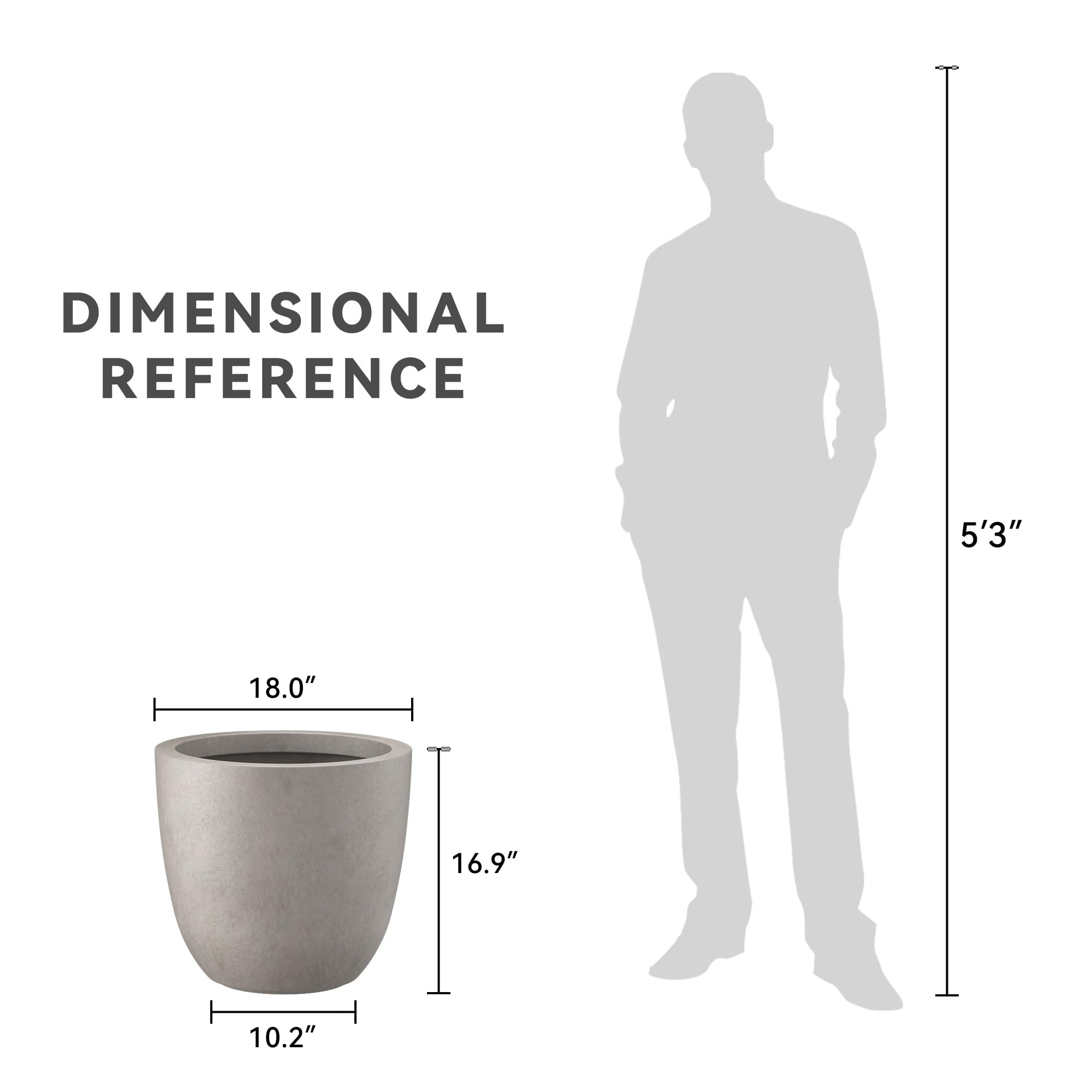 Kante buff planter accommodates trees, succulents, and flowers with generous interior.