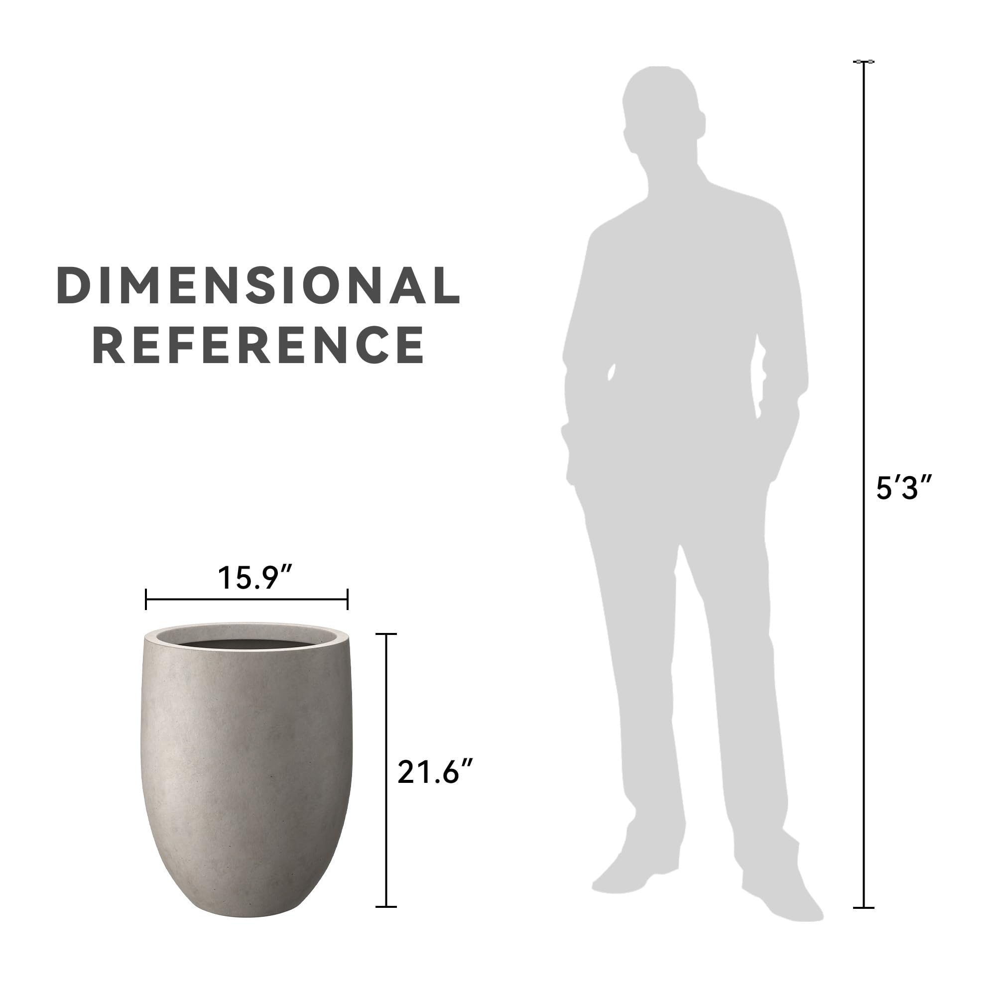 Kante buff concrete tall planter being moved to highlight lightweight design.
