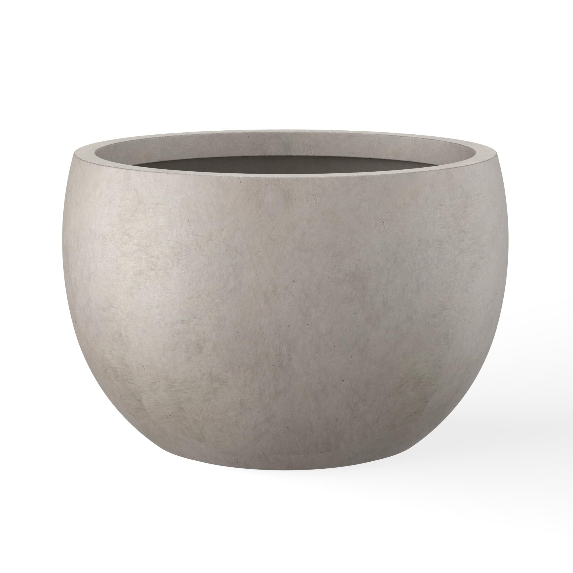 Kante round concrete planter with 15.7-inch diameter for bold plant displays.