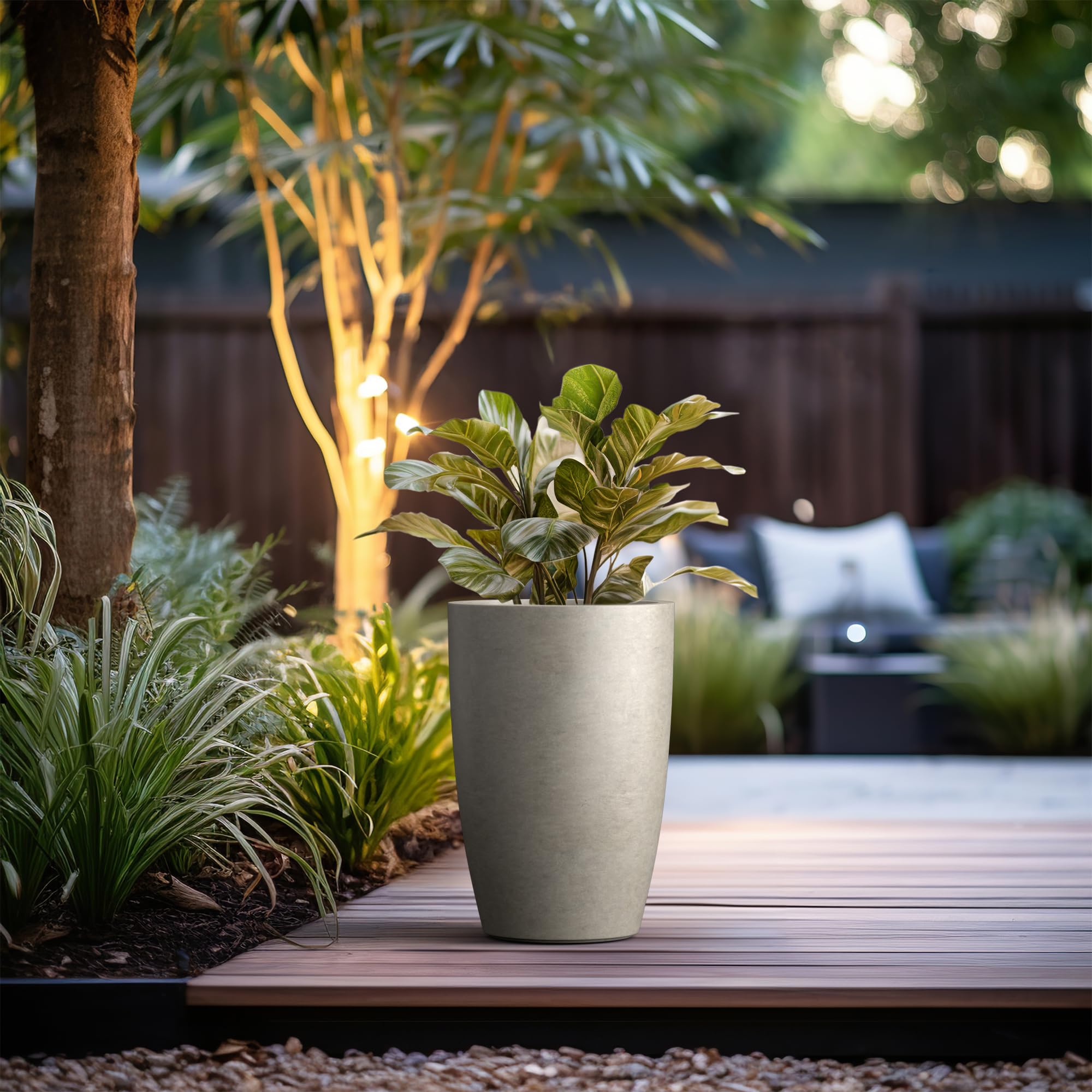 kante concrete planter includes drainage hole for healthy plant roots