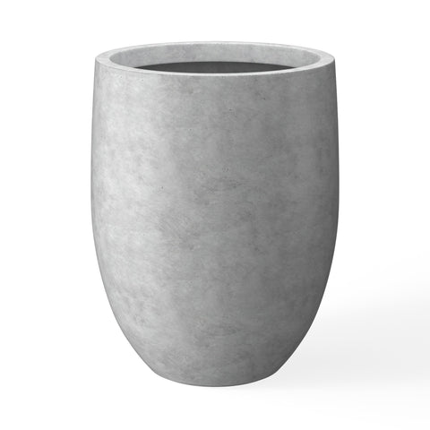 Kante tall planter side view shows a sleek taper and easy to move design