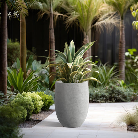 Weatherproof finish on Kante planter stands up to sun and rain