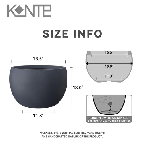 Kante large-capacity planter provides spacious root area for trees or succulents.