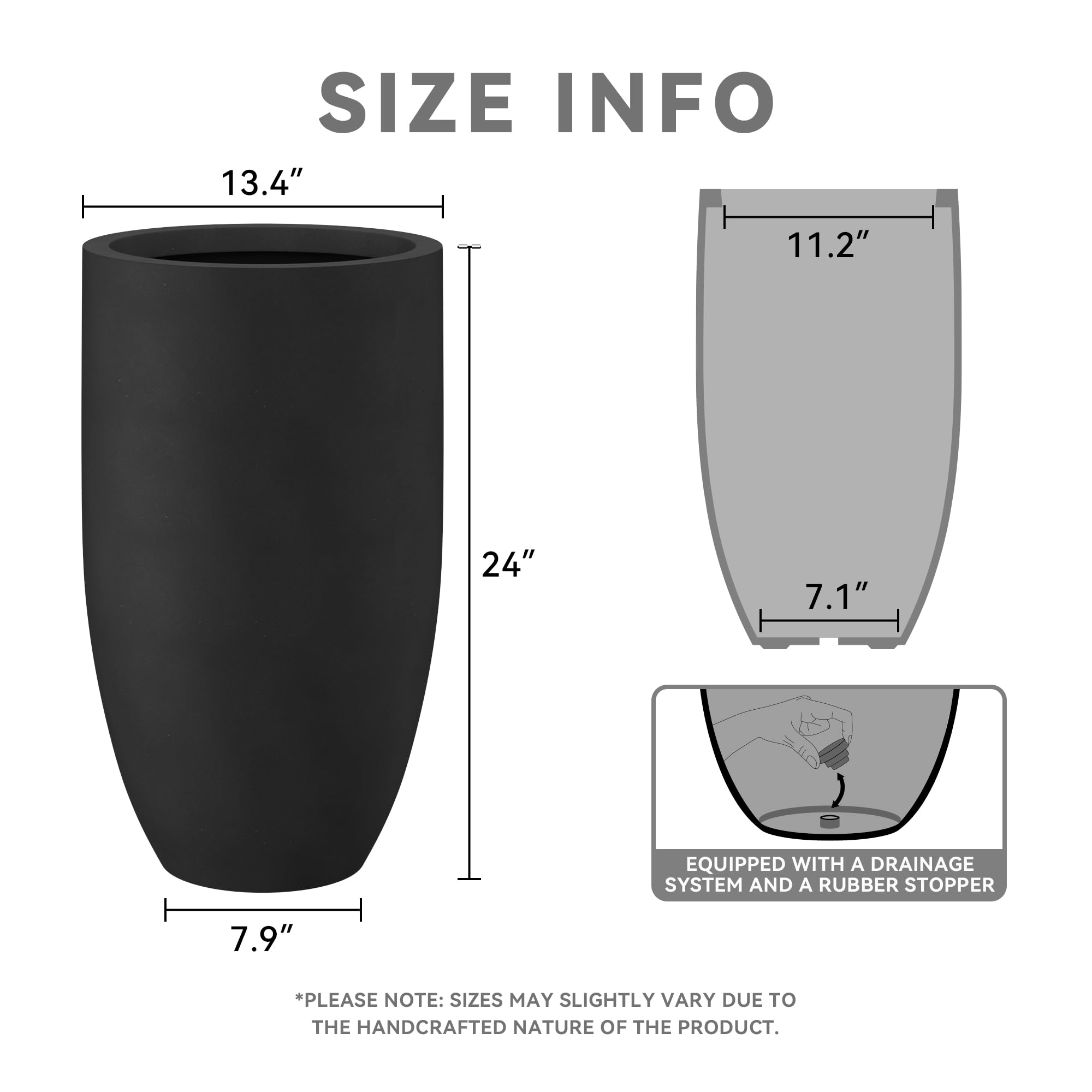 Kante planter with drainage hole maintains soil health for versatile settings