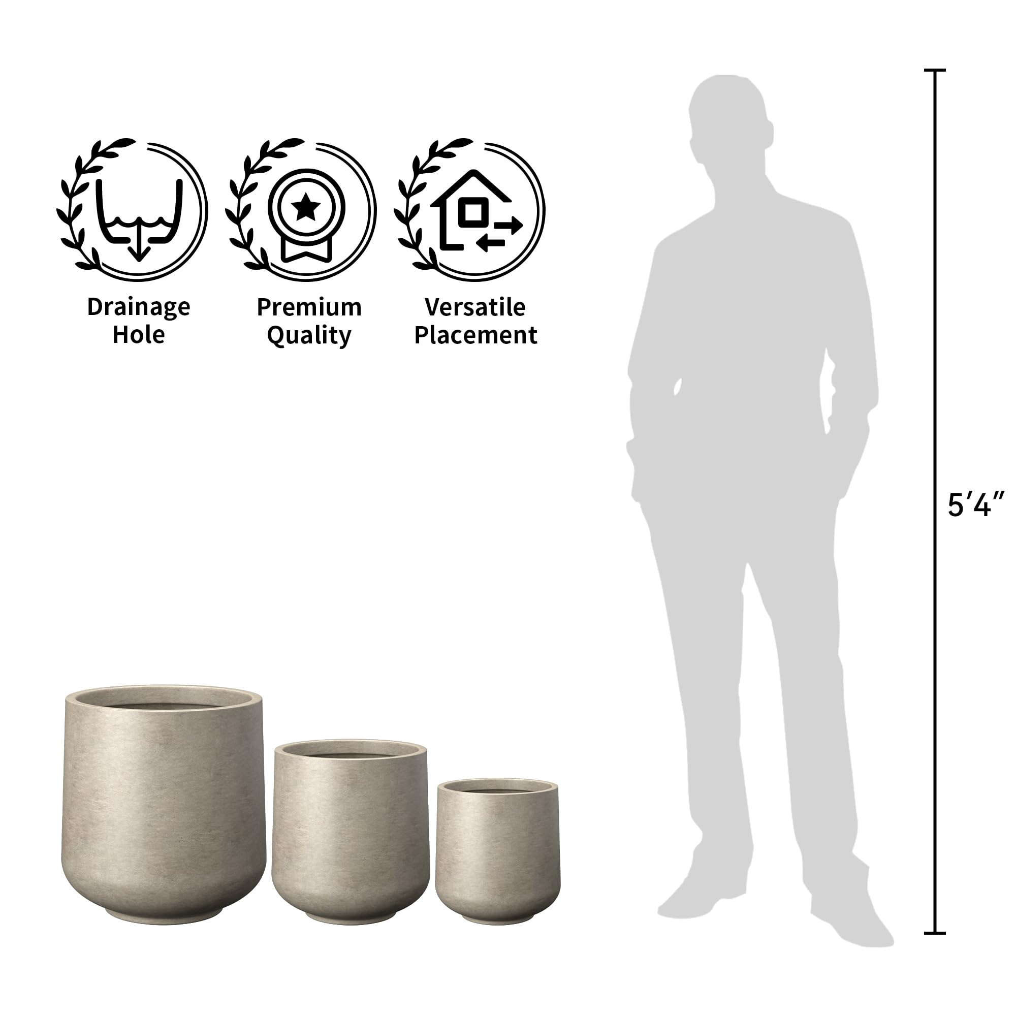 Kante minimalist contemporary concrete planter complements modern decor