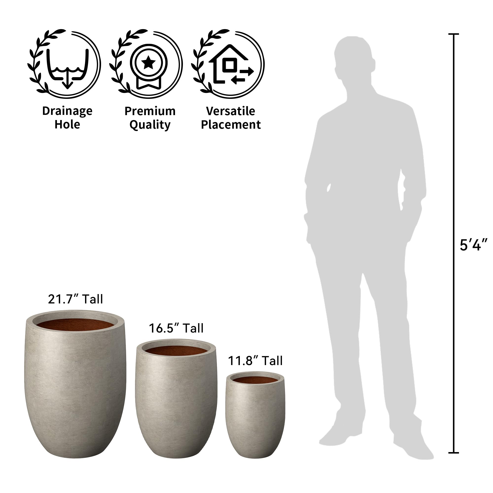 Kante concrete planter shown in an outdoor garden setting for longevity.