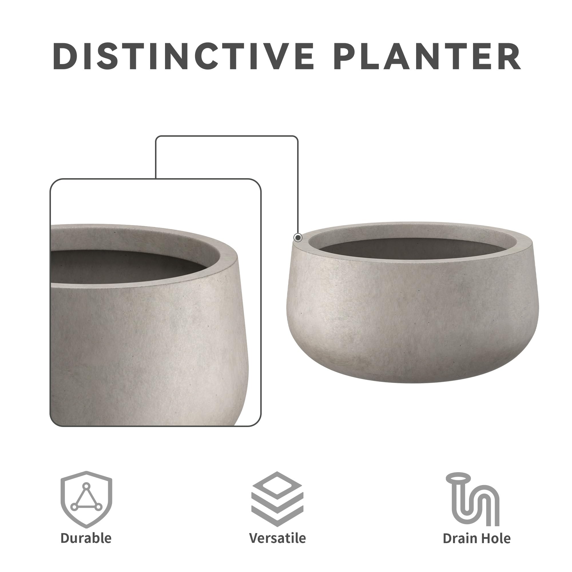 Kante outdoor-ready planter built to withstand sun, rain and wind.