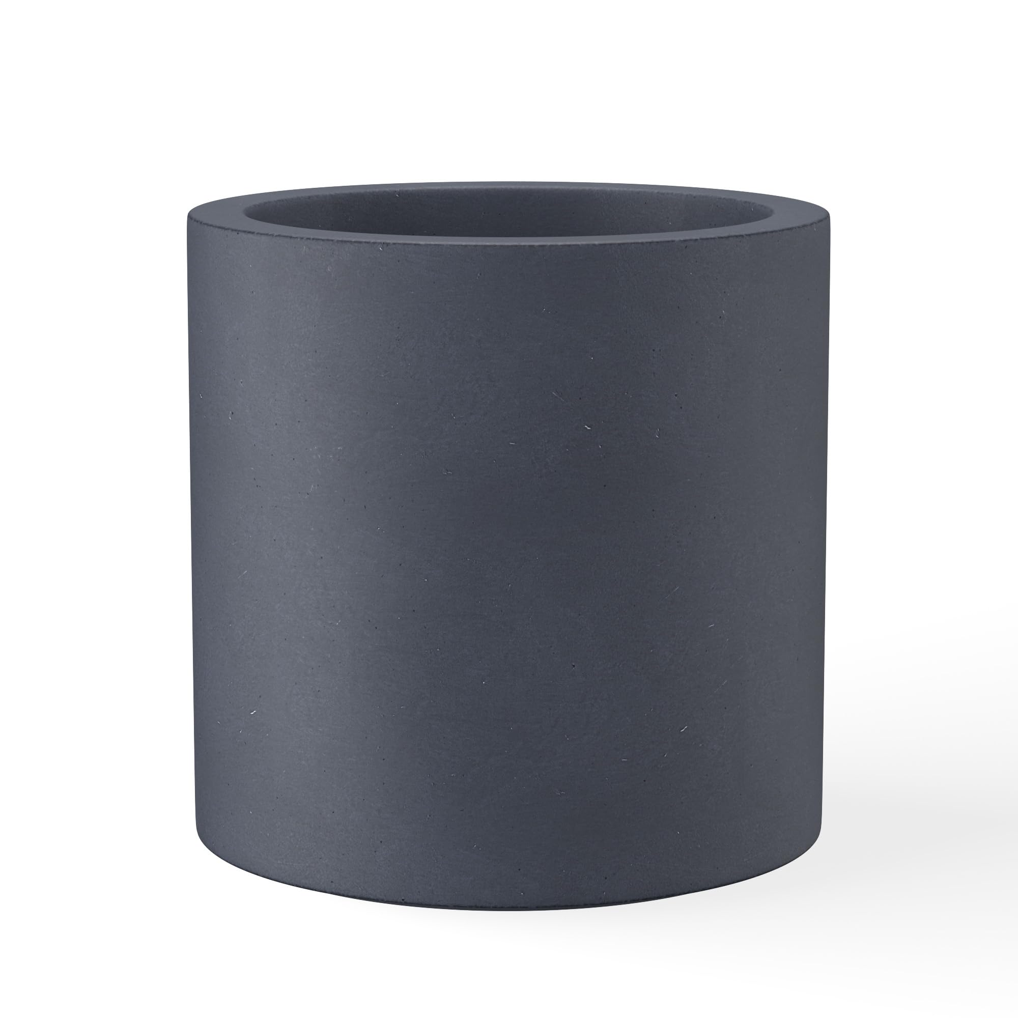 Kante round concrete planter surface detail adds modern texture to interiors.
