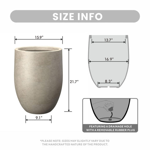 Kante planter drainage hole with rubber plug for water control