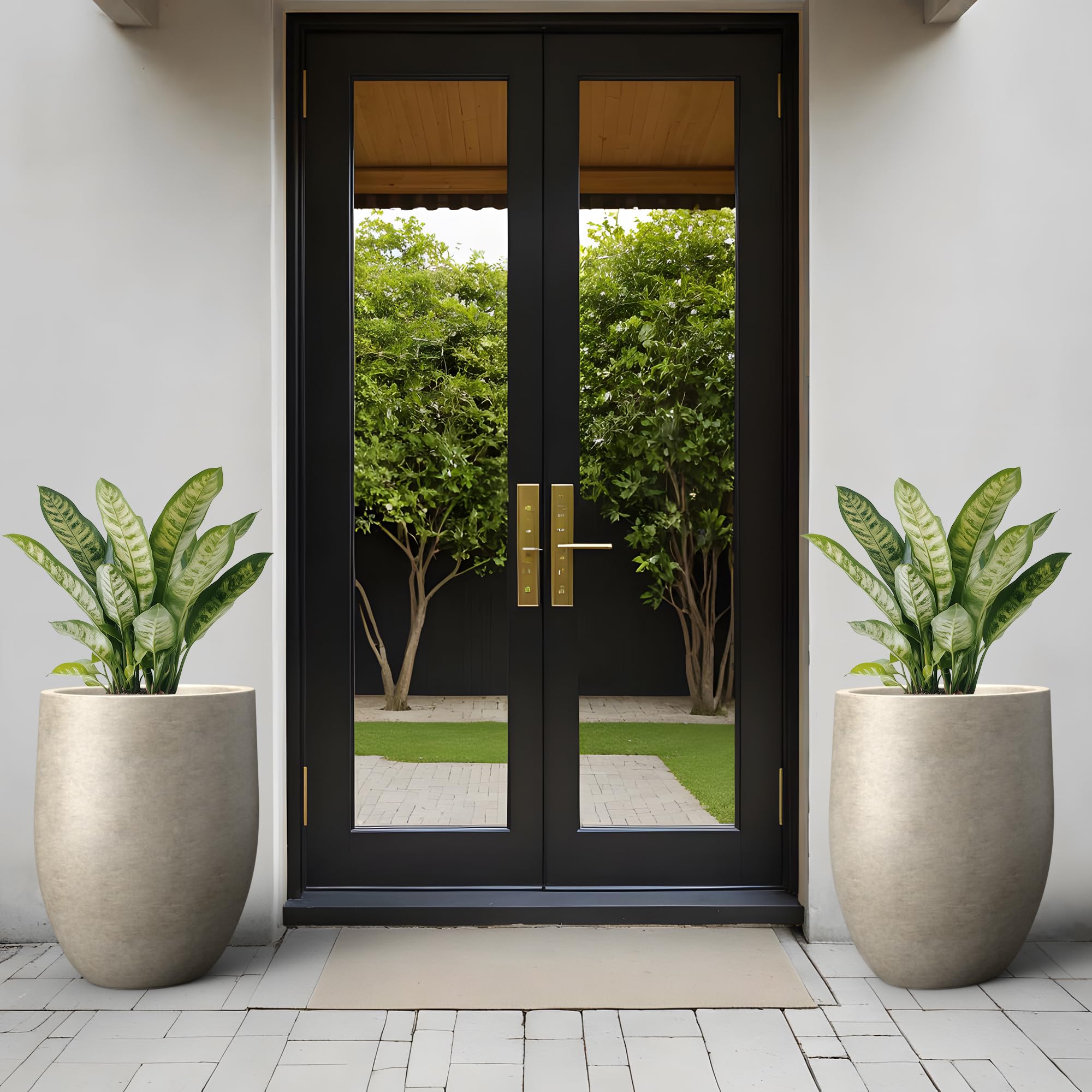 Kante tall planter indoors highlights modern, minimal decor