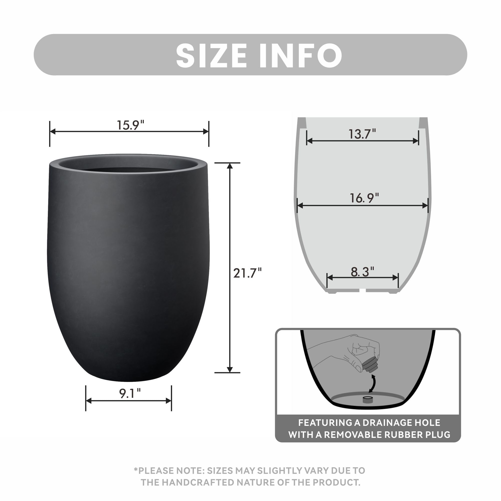 Kante outdoor planter with drainage holes on patio for healthy watering.