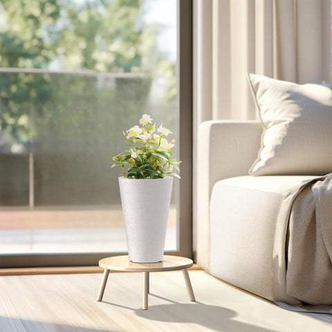 Kante textured surface 2-pack planter adds architectural charm to garden, balcony, or entryway.