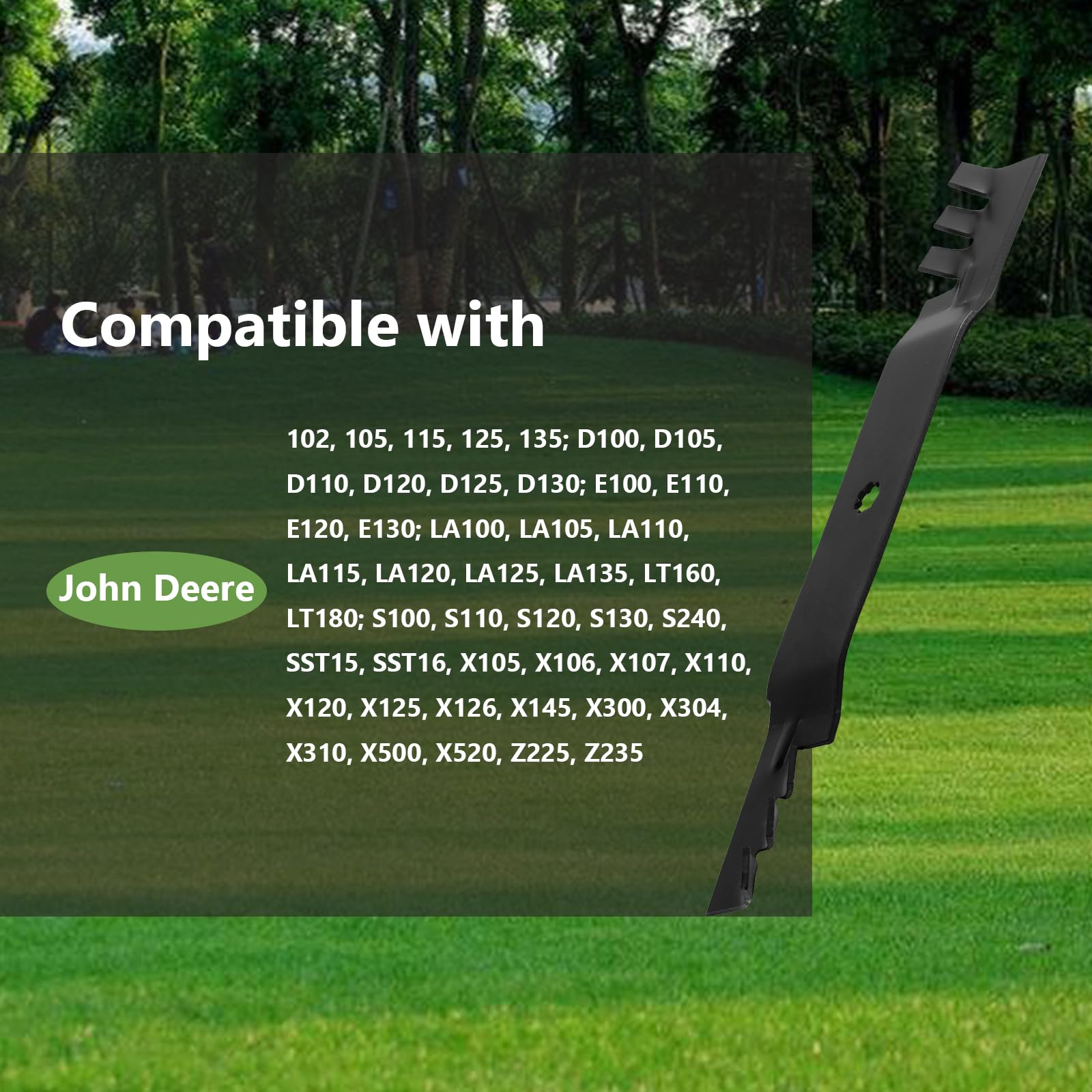 Mowing scene with GX22151 blades delivering mulching performance