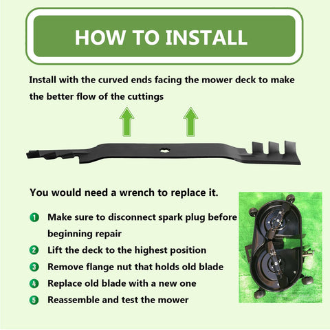 Powder-coated blade surface reduces rust for longer mower life