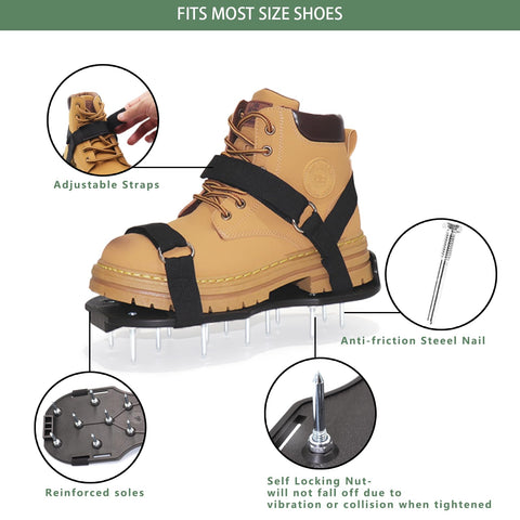 Kaoer aerator shoes include a stainless shovel for cleaning.