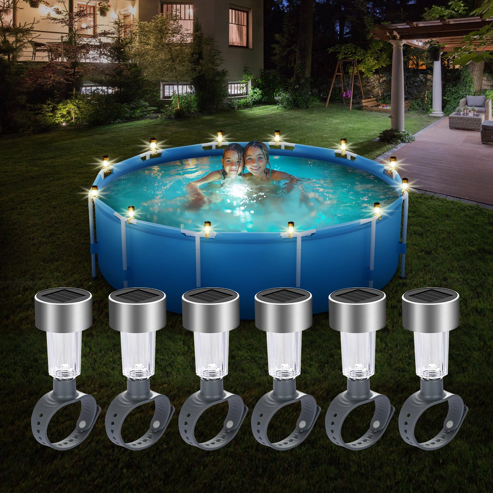 kaoer pool lights edge warm light for safe night swims and ambience