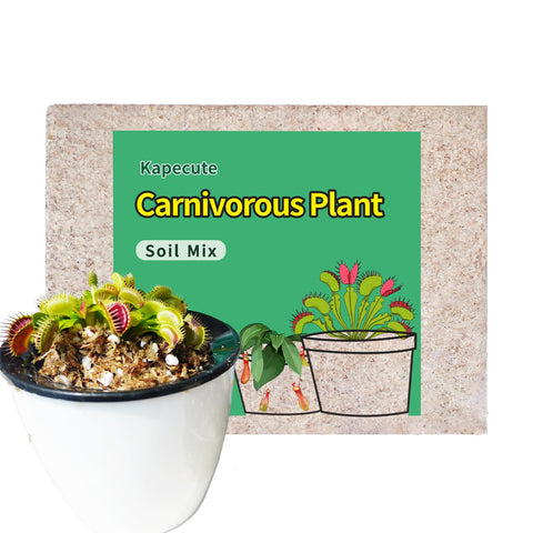 Kapecute 3 Qt carnivorous plant soil mix bag, front view, moisture-retention friendly.