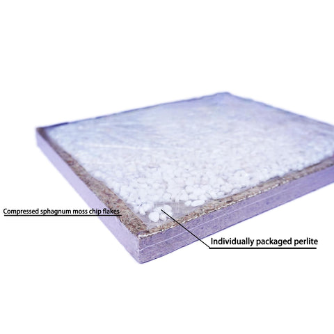 Detail of peat moss and perlite components in Kapecute soil mix