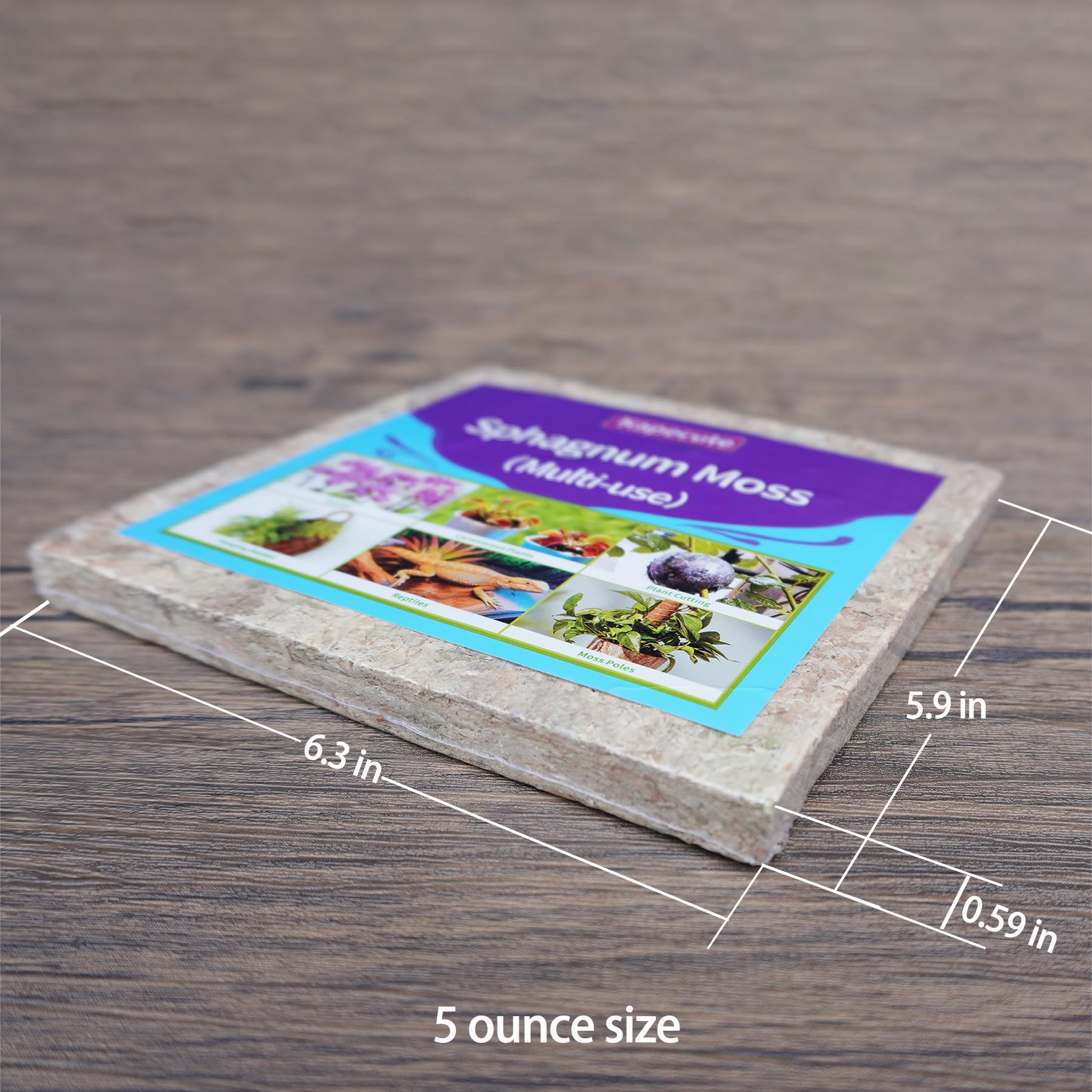 Kapecute sphagnum moss packaging contents showing bricks included.