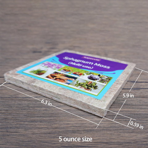 Kapecute sphagnum moss packaging contents showing bricks included.