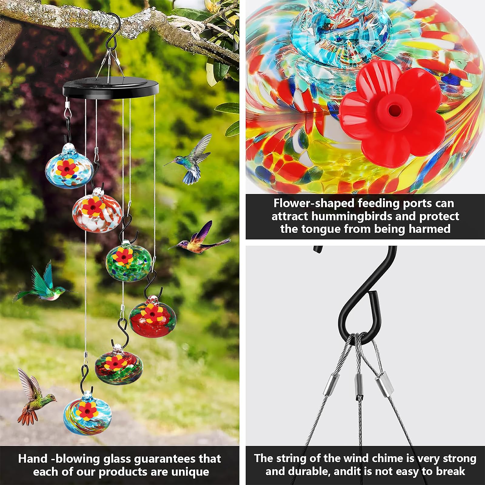 Kapihi hanging hummingbird feeder garden decor for patios and windows.
