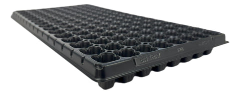 Kapok Candle Co 128-cell seedling tray side view highlighting durability.