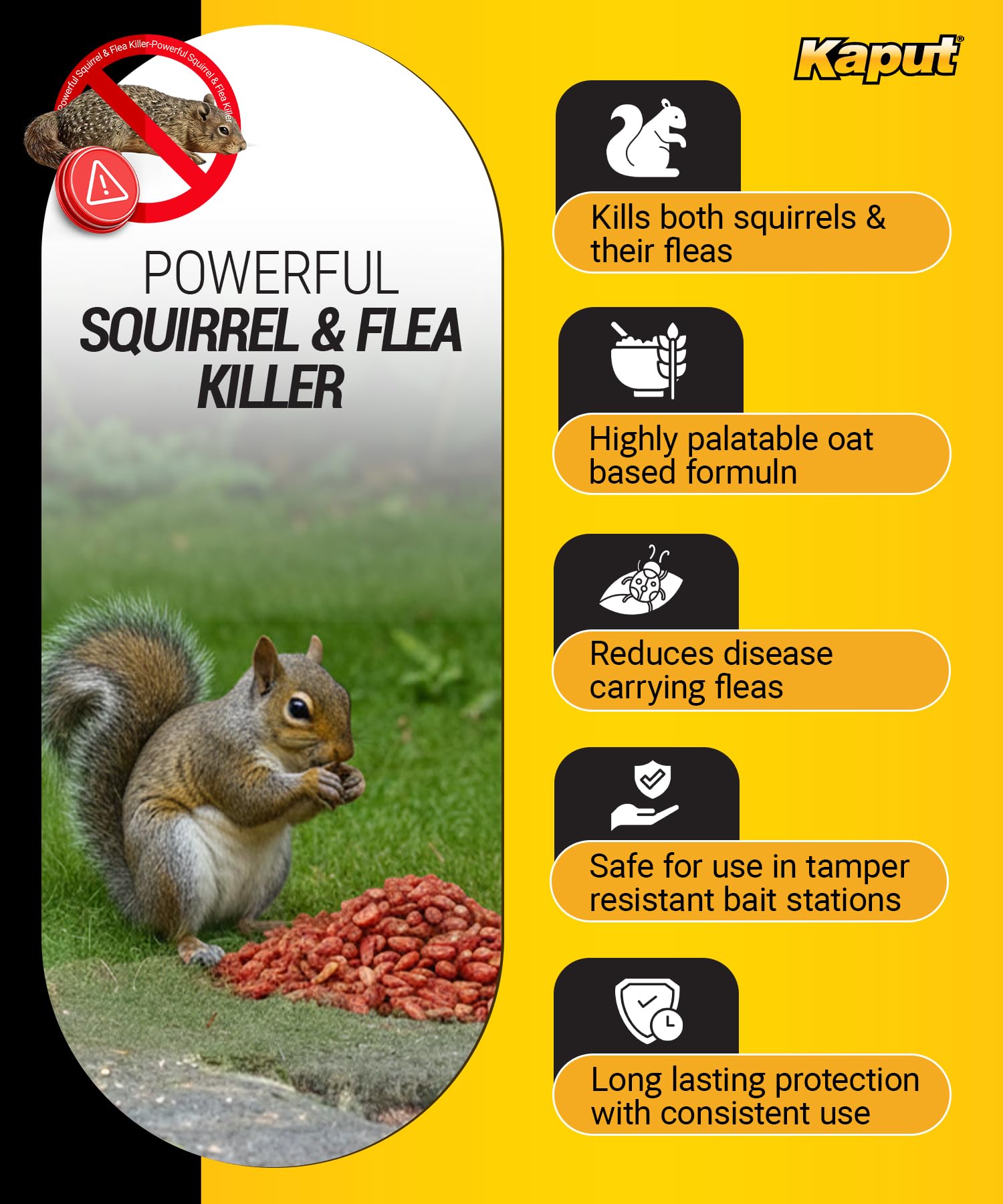 Kaput active ingredients diphacinone and imidacloprid used for pest control