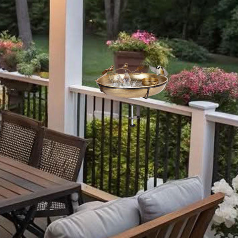 kapwall 3-in-1 system on deck attracts hummingbirds and finches